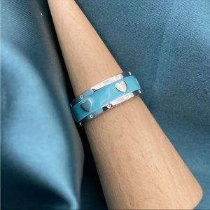 COPY - Return to New York & CO. Silver 925 heart blue enamel ring sz 5-9 availa…